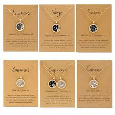 No boundaries zodiac necklace astrology charm gold jewelry heart pendant. 2020 Fashion 12 Constellation Necklaces For Women Men Gold Chain Zodiac Sign Round Pendant Necklace Couple Jewelry Birthday Gift Shopee Philippines