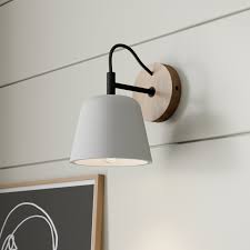 This sconce's petite design mounts seamlessly to the wall without a chain or visible wires. Lucande Kalinda Wall Light Concrete And Wood Lights Co Uk