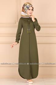 Puskul Detayli Ferace 5954hn218 Haki Moda Selvim Moda Stilleri Moda Kiyafetler Islami Giyim