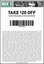In Store Take 20 Off Your Purchase Of 100 Or More Store Dickssportinggoods Scope Entire Store Coupon Code With Images Store Coupons Fun Sports Printable Coupons