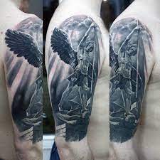 The designs provided above are not guardian angels, but a source of inspiration for you. 100 Guardian Angel Tattoos For Men Spiritual Ink Designs Tatuaje De San Miguel Tatoo Y Tatuajes