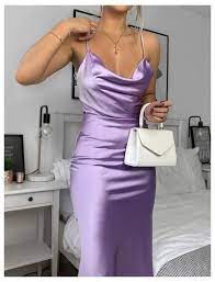 Fashion Cowl Neck Mermaid Lavender Dress Silk Satin Outifts Dressmeet Online Store Powered By Storenvy