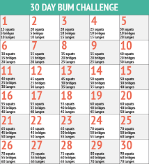 30 day bum fitness challenge chart i could do this but