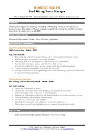 A weak team is far harder to manage, than managing a strong team. Dining Room Manager Resume Samples Qwikresume