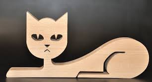 Kat Modern Knutselen Hout Houtsnijwerk Patronen Houtwerk