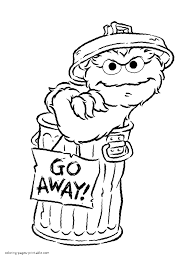 Baby fozzie with magnifying glass. Oscar Coloring Page Street Sesame Coloring Pages Printable Com