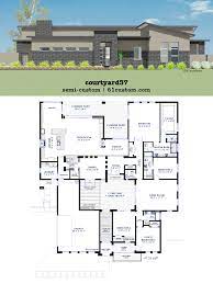 Modern Courtyard House Plan 61custom Contemporary Modern House Plans Courtyard House Plans Modern Farmhouse Plans Modern Courtyard