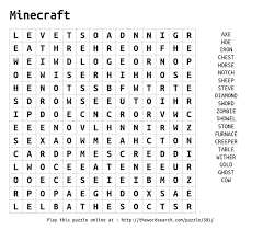 minecraft word search word find word search puzzles word puzzles