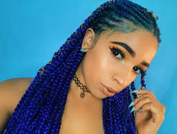 Black And Blue Braids Hairstyles Blue Tribal Braids Hair Styles Hair Color Blue Braided Hairstyles