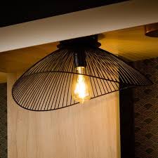 Plafonnier Design Metal Noir Seynave Kasteli D 45 Cm