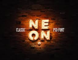 Download 3d Neon Psd Font Classic Version Gk Mockups Store