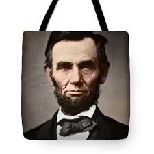 Abraham Lincoln colorized portrait Tote Bag by Delphimages Photo Creations 