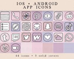 Pink/purple Pastel Ios + Android App Icons