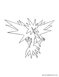 Showing 12 colouring pages related to zapdos. Zapdos Coloring Page Central