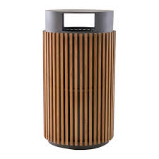 POVL Outdoor Qube Teak Trash Receptacle | AuthenTEAK