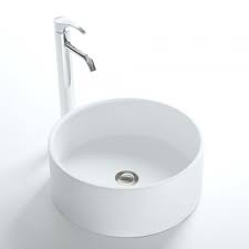 Dad S Bathroom Soteria Small Round Resin Vessel Sink White Matte Finish Vessel Sinks Bathroom Sinks Bathr Vessel Sink Bathroom White Vessel Sink Sink