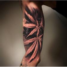 Amazing marijuana leaf tattoo design. Weed Tattoo