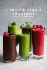 5 Fruit And Veggie Smoothies The Little Epicurean Recipe Veggie Smoothies Healthy Smoothies Energizing Smoothies