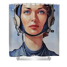 Amelia Earhart Shower Curtain