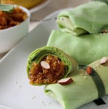 They take less than 30 minutes to make and are perfect for breakfast! Pandan Crepe With Sweet Coconut Filling