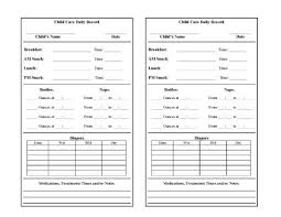 Daycare Record Form Template Daycare Daily Sheets Daycare