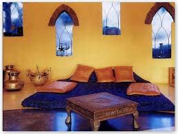 Blue And Yellow Indian Colour Combos Rajasthani Dining Sitting In A Traditional Look Indian Home Interior Home At Home Furniture Store
