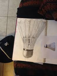 Shuttlecock Tonal Drawing Still Life Drawing Life Drawing Pencil Art Drawings