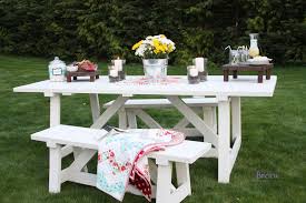 2x4 Truss Style Farm Table Diy Picnic Table Diy Farmhouse Table Plans Picnic Table Plans