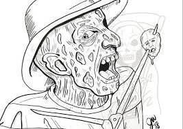 Freddy Krueger Coloring Page A Nightmare On Elm Street Art In 2020 Freddy Krueger Drawing Coloring Pages Sketches