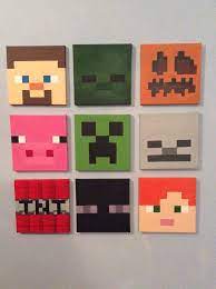 1 X Minecraft Canvas Pick Your Design Minecraft Room Decor Minecraft Bedroom Minecraft Wall