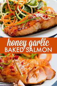 Honey Garlic Baked Salmon Recipe Delicious Salmon Recipes Baked Salmon Salmon Recipes Baked Healthy