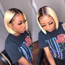 Black And Blonde Bob Wig Color 4 613 Blonde Bob Wig Middle Part Frontal Lace Wig In 2020 Blonde Bob Wig Wig Hairstyles Bob Hairstyles
