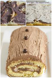 Un Pan Di Spagna Arrotolato E Farcito Con Crema Di Marroni E Panna Con Cacao Idee Alimentari Dolci Idee Dolci Lievitati