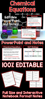 Chemical Equations Powerpoint And Notes Hr Diagram Earth Science Middle School Chemical Changes