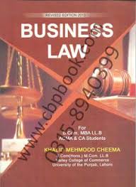 Business Law By Khalid Mehmood Cheema Business Law Law Notes Business