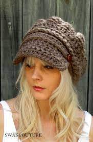 Newsboy Slouchy Hut Hakeln Newsboy Hat Zwei Von Swakcouture Crochet Hat With Brim Crochet Slouchy Hat Crochet Hats