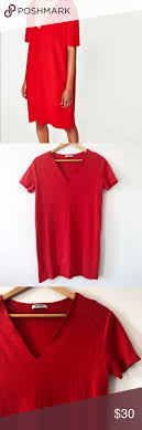 Zara Trf Red T Shirt Dress Red Tshirt Dress Casual T Shirt Dress Dresses