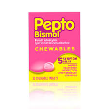 Pepto Bismol Upset Stomach Reliever Antidiarrheal Chewable