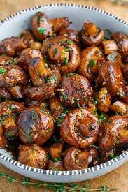 Balsamic Soy Roasted Garlic Mushrooms Recipe Flavorful Vegetables Vegan Fall Recipes Healthy Spicy Vegetarian Recipes