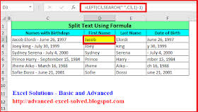 Split Cell Content Using Excel Formula Functions Left Search Excel Formula Excel Learning Microsoft