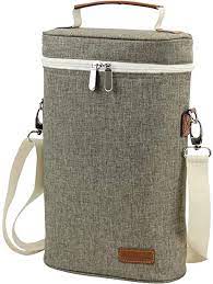 The stylish brava wine and cheese set from picnic plus has a fully insulated thermal foil divided compartment specifically designed to hold 2 bottles. Amazon Com 2 Bottle Insulated Wine Carrier Bag For Travel Wine Carrier Tote Cooler Bag With Shoulder Strap Corkscrew Opener Perfect Wine Lover S Gift Great For Picnics And Outdoor Entertaining Bar