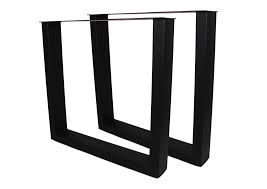 Great forged steel table legs, easy to attach. Table Legs U Model Powder Coated Black Metal Set Of 2 Table Legs Henk Schram Meubelen