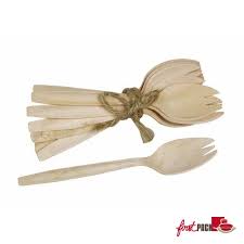 Combine Fourchette Cuillere En Bois Emballage Alimentaire Alimentaire Vaisselle Jetable