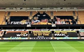 Wolves striker raul jimenez fractured his skull in a clash of heads with arsenal's david luiz in sunday's match his club said on. Raul Jimenez Wolves Fans Fund Banner For Mexican Striker Bbc News