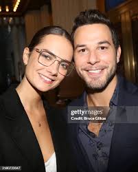 Clhoe Heath and Skylar Astin pose at the opening night of the new... News  Photo