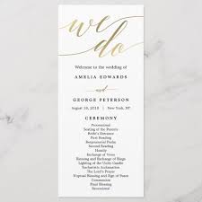 Modern Script Wedding Ceremony Program Faux Gold Ad Ad Ceremony Program Faux Wedding Wedding Ceremony Programs Ceremony Programs Elegant Wedding Programs