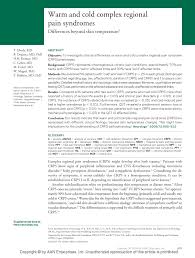 Pdf Warm And Cold Complex Regional Pain Syndromes Differences Beyond Skin Temperature