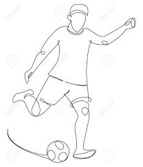 Soccer Player With A Ball Drawing In One Line In 2020 Sports Illustrations Art Ball Drawing Drawings