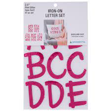 Buy products such as 82 pieces iron on patches, 1 multicolored alphabet . Pink Glitter Letter Iron On Applique Alphabet Hobby Lobby 80985126