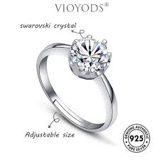 Swarovski malaysia prices are affordable. Vioyods Silver925 Swarovski Crystal Ring Big Diamond Cincin Size Adjustable Su003 Shopee Malaysia